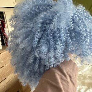 Blue Curly/afro wig.